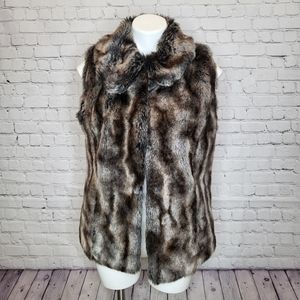 Rachel Zoe Faux Fur Animal Print Vest Size S